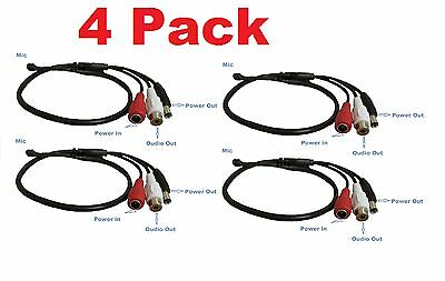 4 Pack High Sensitive Audio Mic Microphone For Cctv Security Camera